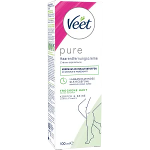 Veet PURE Haarentfernungscreme Körper & Beine, trockene Haut, 100ml