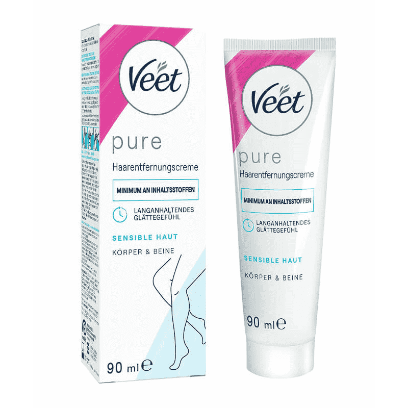 Veet PURE Haarentfernungscreme Körper & Beine, sensible Haut, 90ml