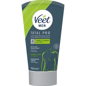 Veet Men Dusch-Haarentfernungscreme Oberkörper & Beine, normale Haut, 150 ml