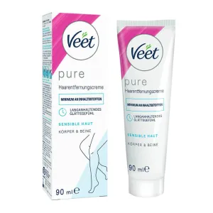 Veet PURE Haarentfernungscreme Körper & Beine, sensible Haut, 90ml