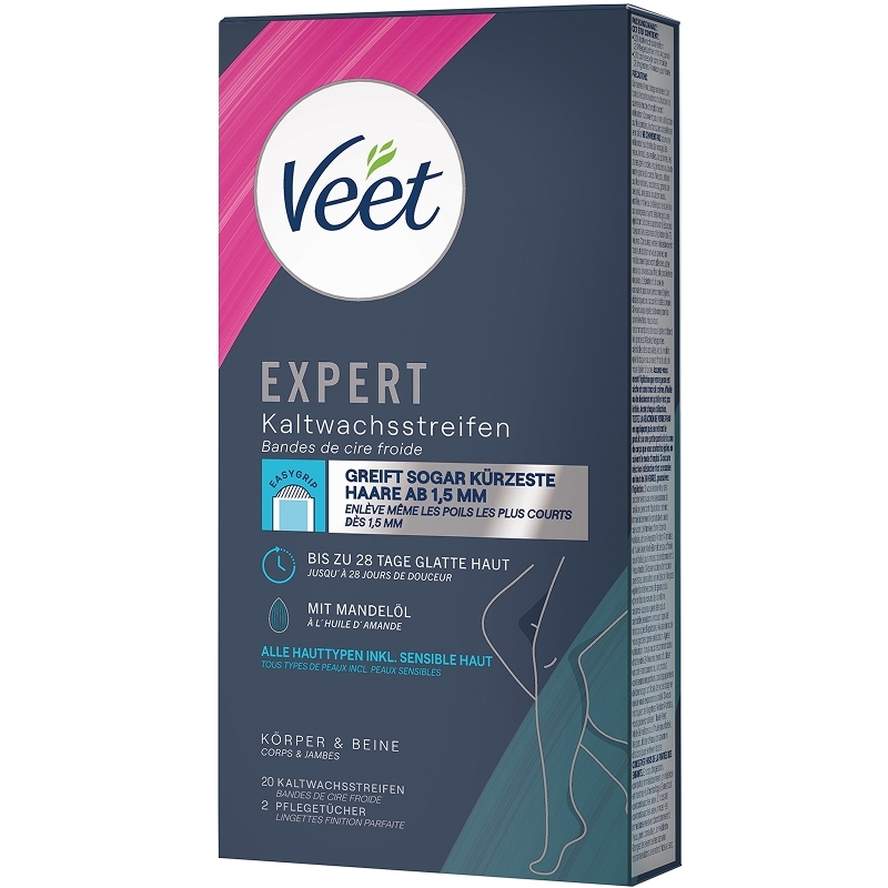 Veet EXPERT Kaltwachsstreifen Beine & Körper, alle Hauttypen, 20 Stück 3