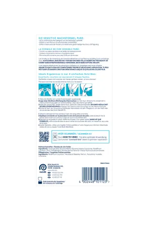 Veet PURE Kaltwachsstreifen Beine & Körper, sensible Haut, 22 Stück