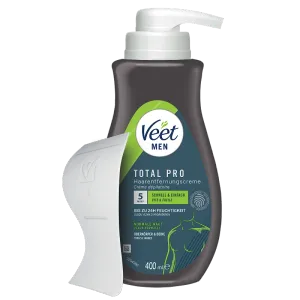 Veet Men Haarentfernungscreme Oberkörper & Beine Pumpspender, normale Haut, 400ml