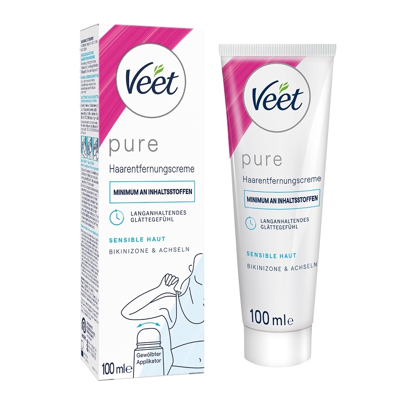 Veet PURE Haarentfernungscreme Bikini & Achseln, sensible Haut, 100ml 1