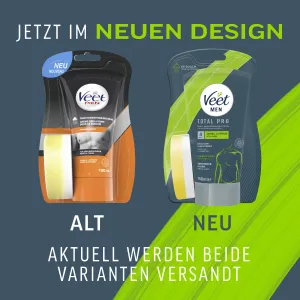 Veet Men Dusch-Haarentfernungscreme Oberkörper & Beine, normale Haut, 150 ml