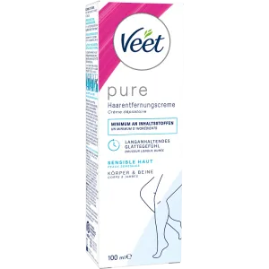 Veet PURE Haarentfernungscreme Körper & Beine, sensible Haut, 100ml