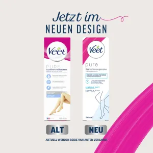 Veet PURE Haarentfernungscreme Körper & Beine, sensible Haut, 100ml