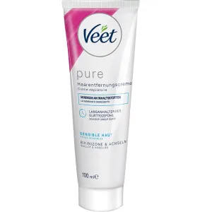 Veet PURE Haarentfernungscreme Bikini & Achseln, sensible Haut, 100ml