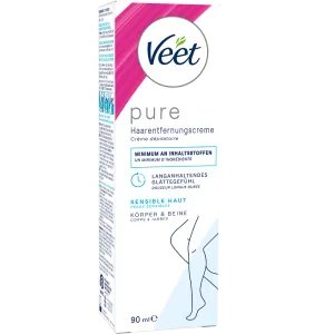 Veet PURE Haarentfernungscreme Körper & Beine, sensible Haut, 90ml