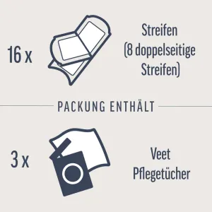 Veet PURE Kaltwachstreifen Bikini & Achseln, sensible Haut, 16 Stück