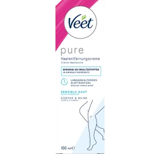 Veet PURE Haarentfernungscreme Körper & Beine, sensible Haut, 100ml
