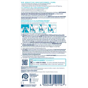 Veet PURE Kaltwachstreifen Bikini & Achseln, sensible Haut, 16 Stück