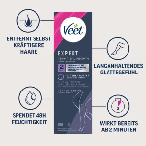 Veet EXPERT Haarentfernungscreme Körper & Beine, alle Hauttypen, 100ml