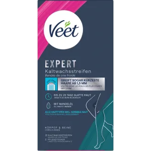 Veet EXPERT Kaltwachsstreifen Beine & Körper, alle Hauttypen, 20 Stück