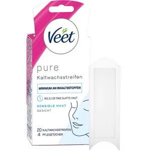 Veet PURE Kaltwachsstreifen Gesicht, sensible Haut, 20 Stück