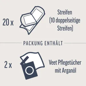 Veet EXPERT Kaltwachsstreifen Beine & Körper, alle Hauttypen, 20 Stück
