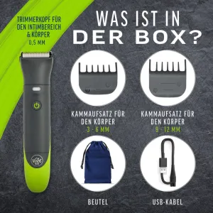 Veet Men Intimate Trimmer - Trimmer + 1 Trimmerkopf & 2 Kammaufsätze