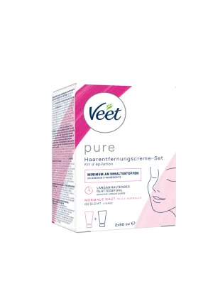Veet PURE Haarentfernungs-Set Gesicht, normale Haut, 100ml