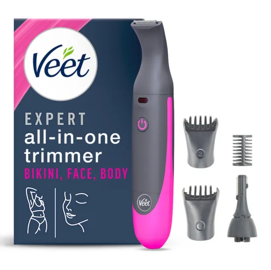 Veet EXPERT All-In-One Trimmer - Trimmer + 2 Trimmerköpfe & 3 Kammaufsätze 8