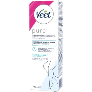Veet PURE Haarentfernungscreme Körper & Beine, sensible Haut, 100ml