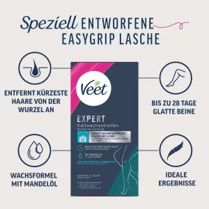 Veet EXPERT Kaltwachsstreifen Beine & Körper, alle Hauttypen, 20 Stück