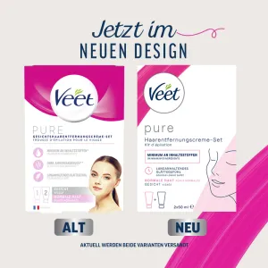 Veet PURE Haarentfernungs-Set Gesicht, normale Haut, 100ml