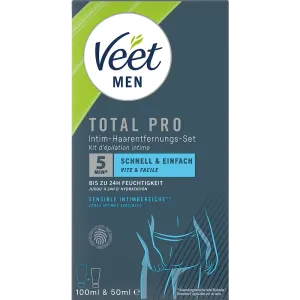 Veet Men Intim-Haarentfernungs-Set, Haarentfernungscreme Intimbereich + Pflegebalsam, 150ml