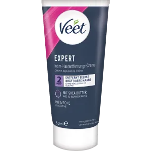 Veet EXPERT Intim-Haarentfernungs-Set, Intim-Haarentfernungscreme + Multi-Benefit Schaum, 100ml