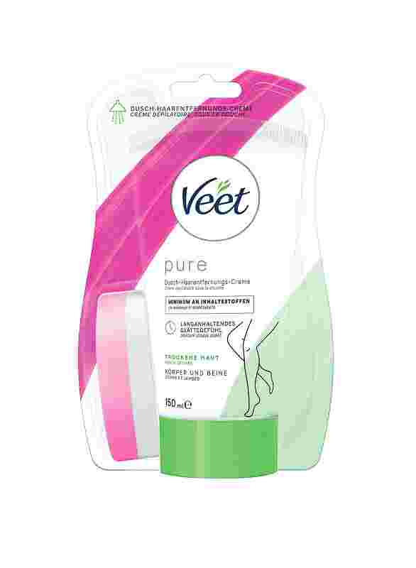 Veet PURE Dusch-Haarentfernungscreme, Körper & Beine, trockene Haut, 150ml